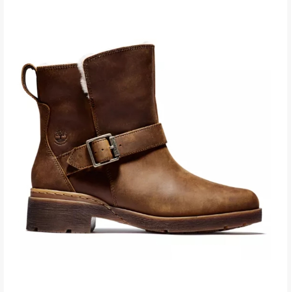 TIMBERLAND MIRRORFIT SYSTEM Waterproof Leather Slip-On Graceyn Rust Biker Boots